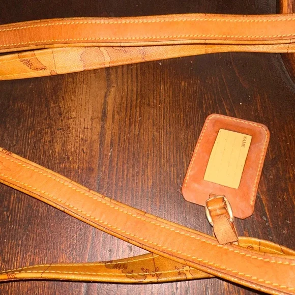 Alviero Martini Prima ClasseTan and Brown Leather Tote Bag with World Map Design - Picture 15 of 15